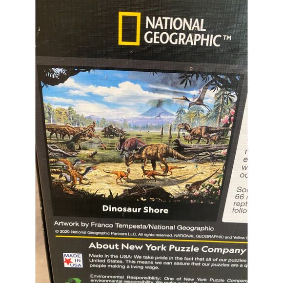 Dinosaur Shore Jigsaw Puzzle 200 Pieces National Geographic New York Puzzle Co. - Picture 2 of 5